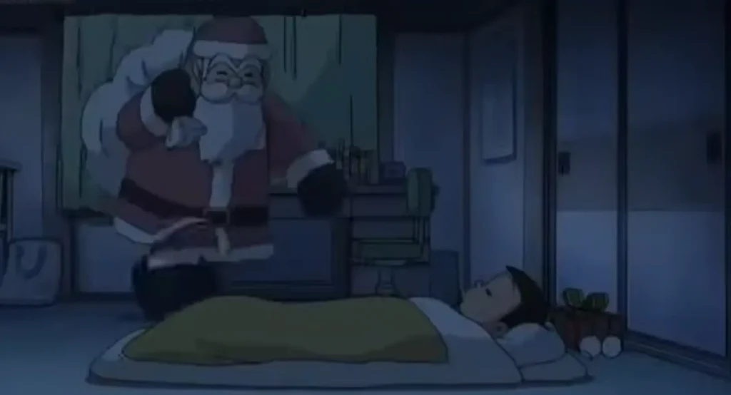 doraemon title santa claus the thief on christmas eve santa claus sneak in to nobita's room